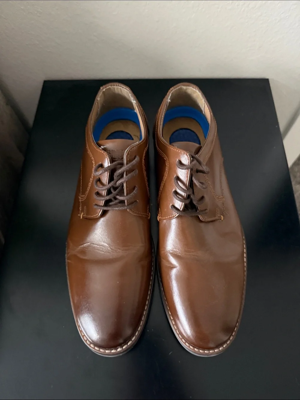 Calderone Plain Toe Oxfords “Cognac”